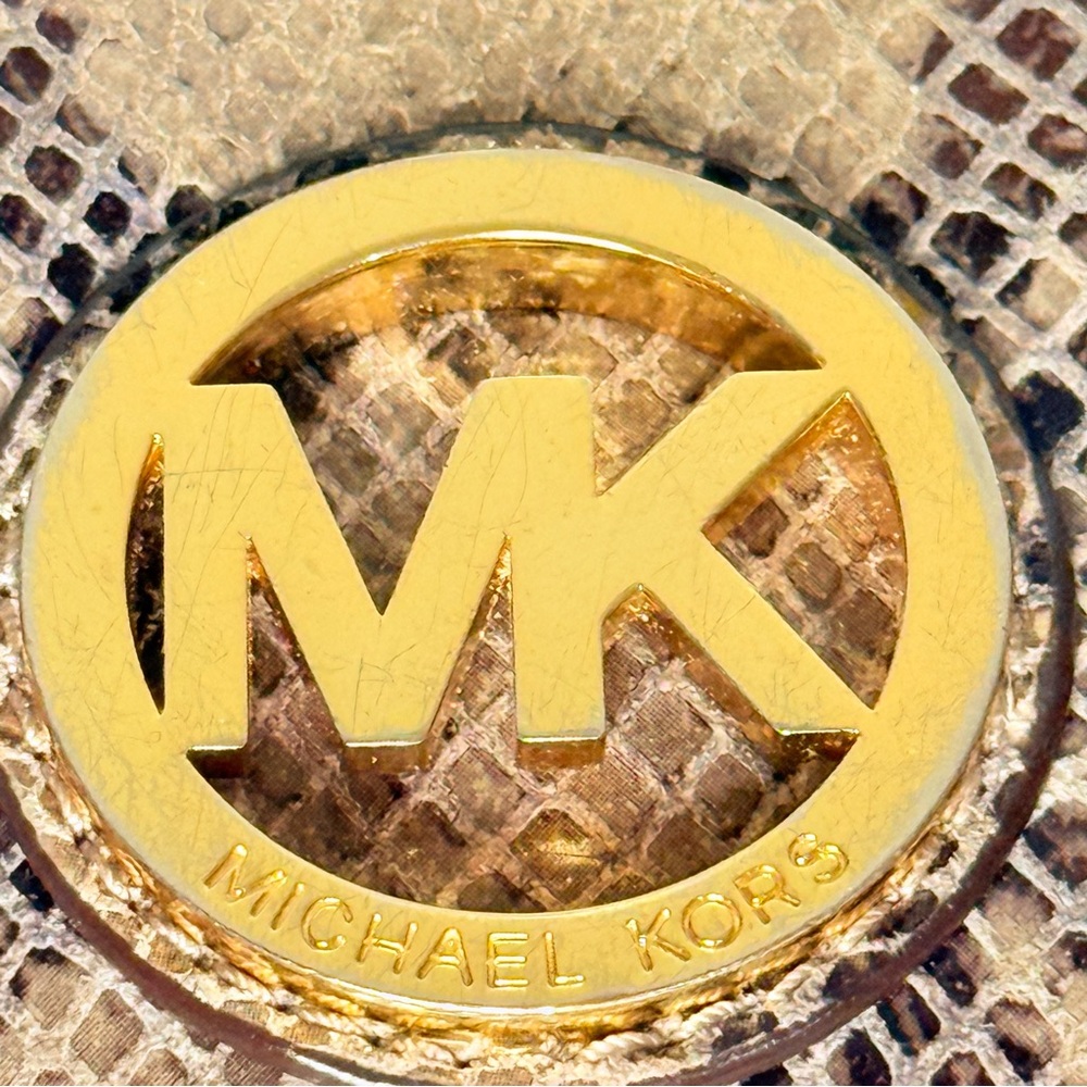 Michael Kors Fulton Python Embossed Leather Flap … - image 2